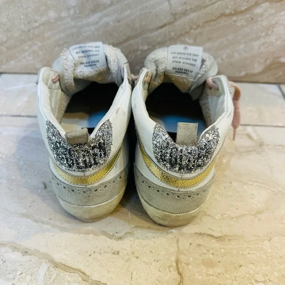 Golden Goose High-Top Sneakers - Gray and Pink with Leopard Detail - Picture 8 of 12